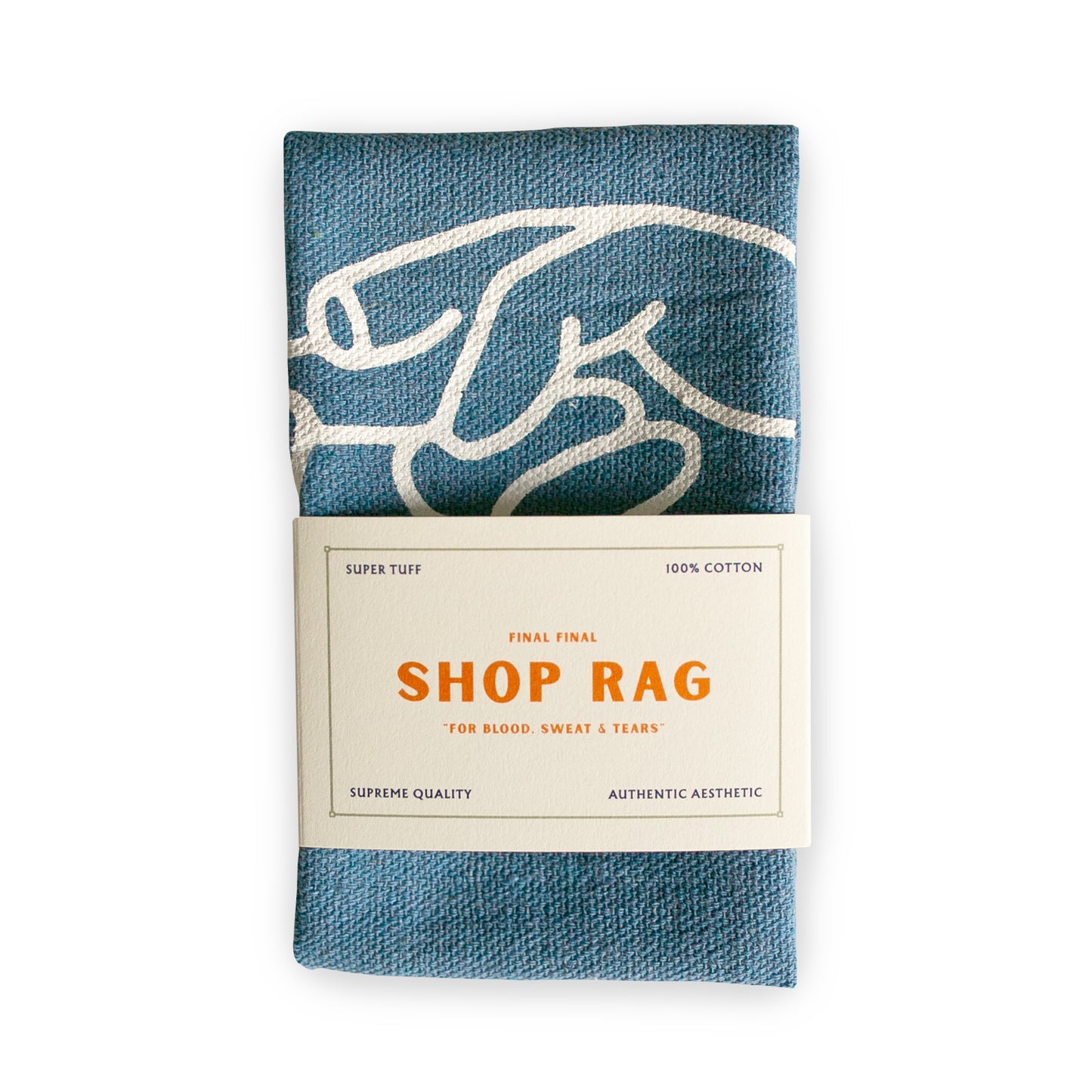 Make Your Own Luck Shop Rag Blue