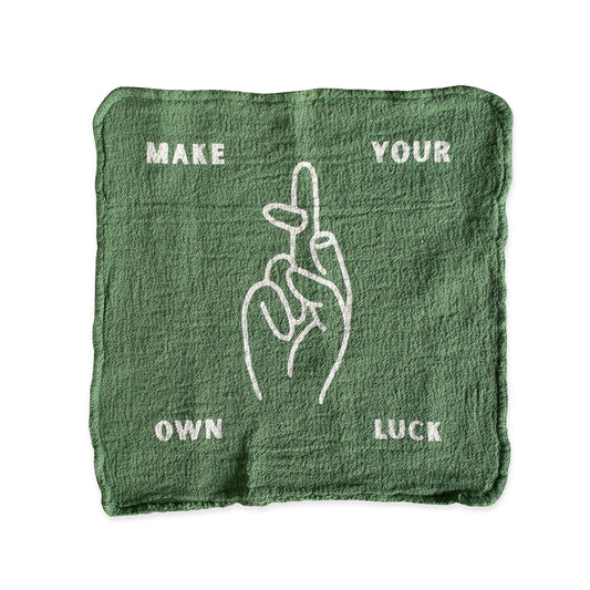 Make Your Own Luck Shop Rag Green